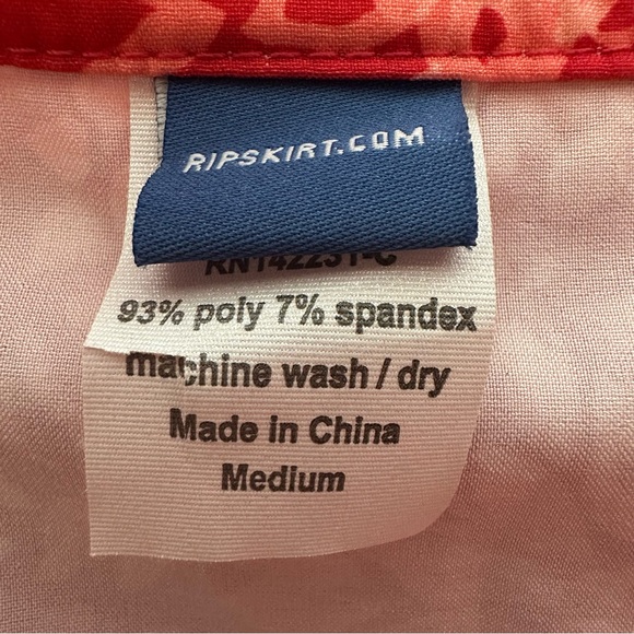 RipSkirt Hawaii Wrap Skirt Women's Medium Red Floral Swim Beach Coverup Length 2 - Picture 6 of 6